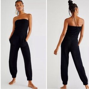 Free People Beach Black Sleeveless Jumpsuit